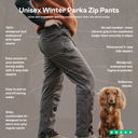 Unisex Winter Parka Zip Pants I Schwarz I Kurze Länge I Hook I Herren