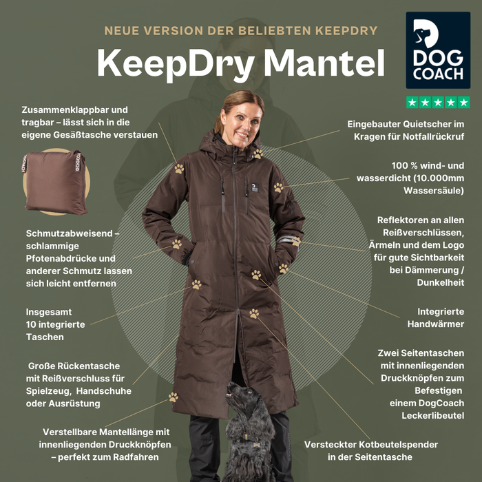 KeepDry Dog Walker Mantel | Bison | Molly