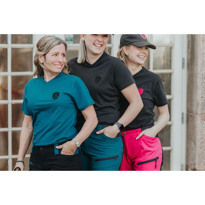 DogCoach Brand T-Shirts - Grau mit pinkem Aufnäher