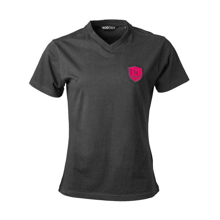 DogCoach Brand T-Shirts - Grau mit pinkem Aufnäher